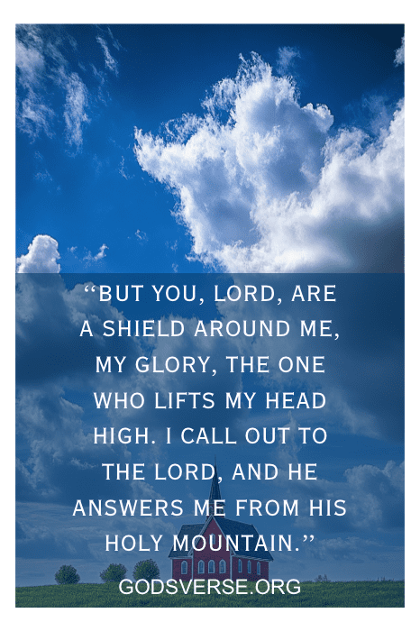 A clear blue sky after a storm with a chapel representing hope and healing from depression