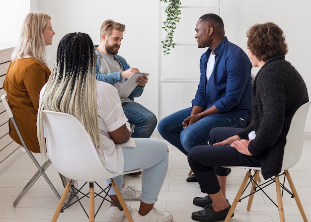 Church community gathering for Father's Day Bible lesson and discussion